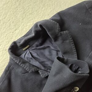Massimo‎ Dutti Blazer Mens 40R Navy Blue Cotton Jersey Sport Coat Jacket Casual